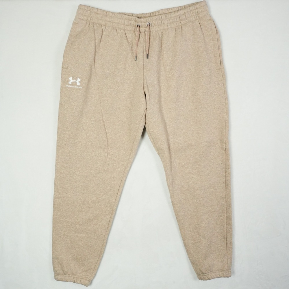 Under Armour Mens Tan Essential Fleece Jogger Pants Size XXL Loose Fit NWT